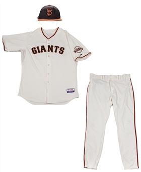 Lot of (3) Lee Smith Game Used, Signed & Inscribed San Francisco Giants Coaches Uniform & Cap (Smith LOA)